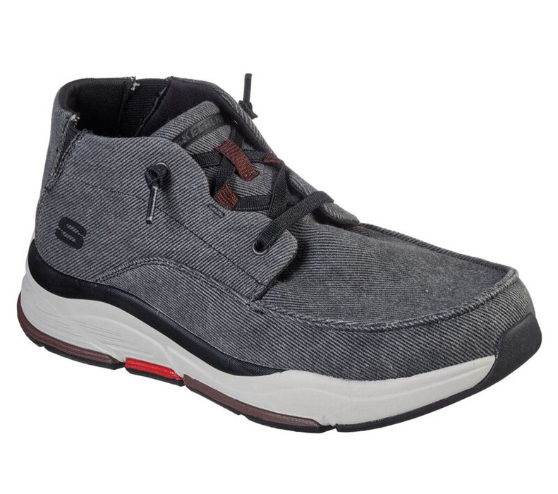 Skechers Herr Svarta Slip On - Relaxed Fit: Benago - Migo - Sverige (BNHDV-1342)
